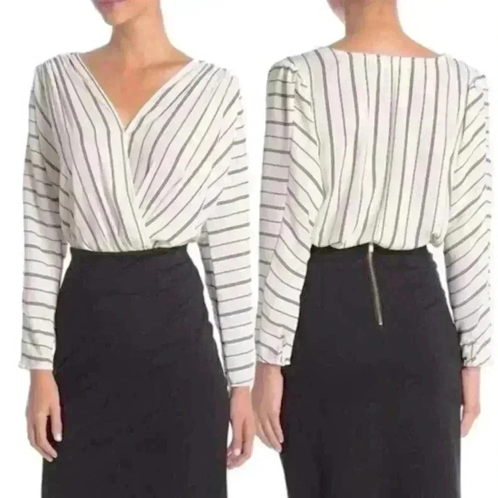Womens Asos ASTR the label black and white striped body suit size XS